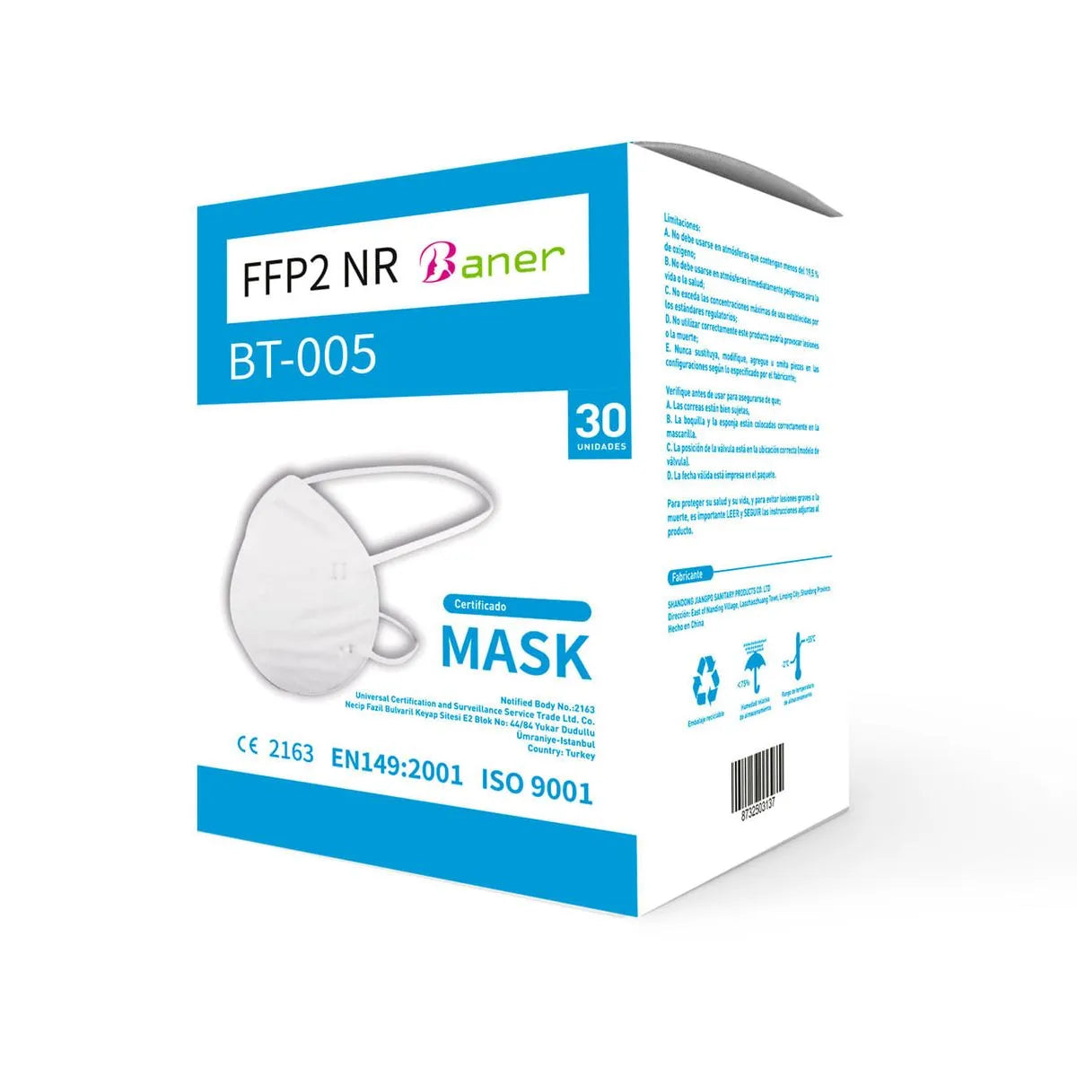 Baner Mascarilla Baner FFP2 NR (Caja 30 unidades)