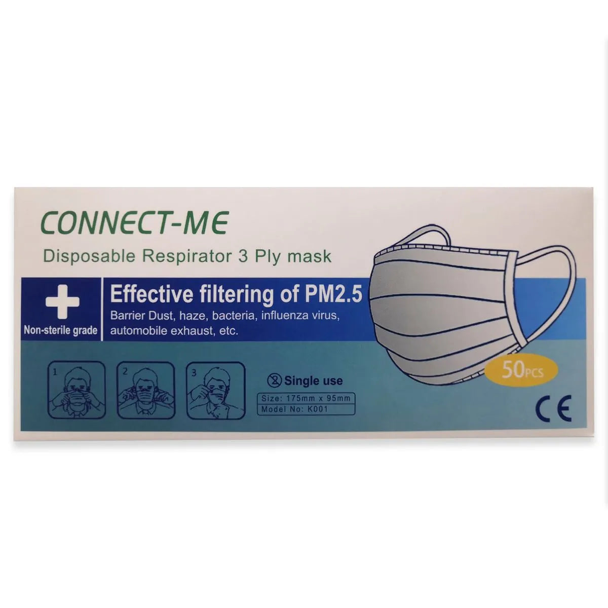 MASCARILLA 3 PLIEGUES (CAJA 50 UNIDADES)