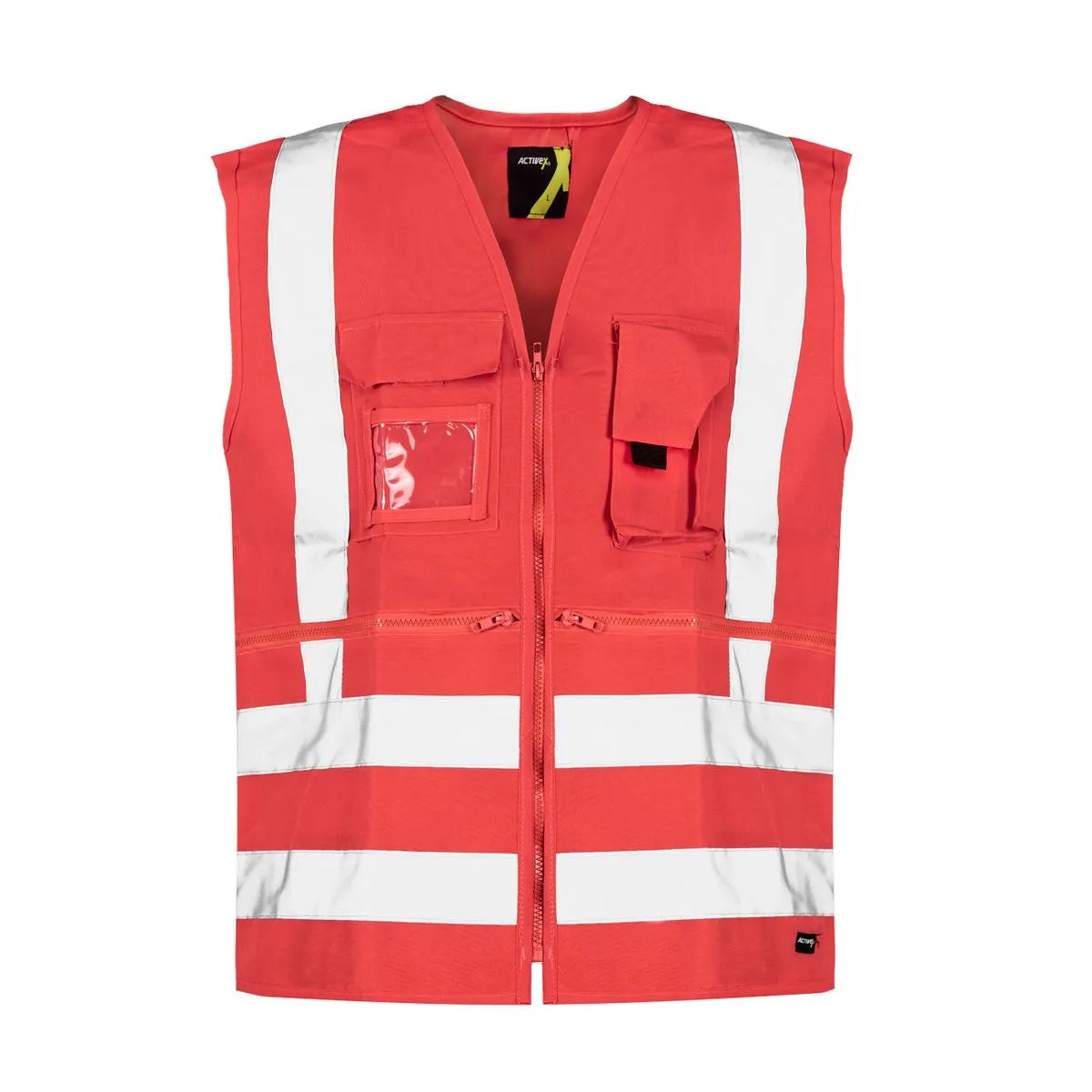 Chaleco Geologo Rojo Alta Visibilidad Guardia