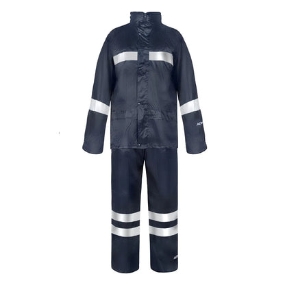 Traje Lluvia Azul con Cinta Reflectante Unisex