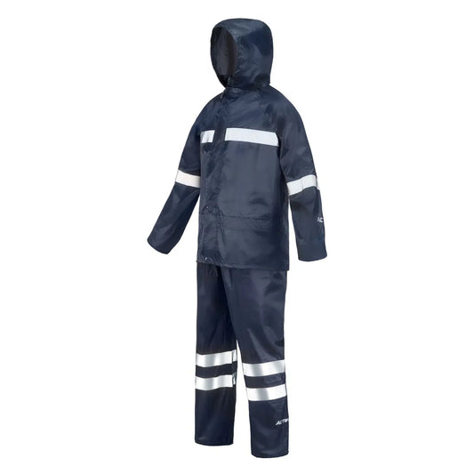 Traje Lluvia Azul con Cinta Reflectante Unisex