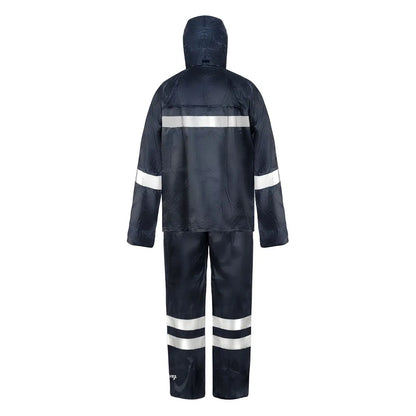 Traje Lluvia Azul con Cinta Reflectante Unisex