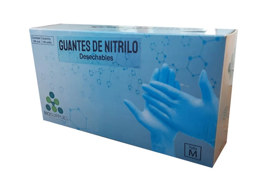 Guante Nitrilo Desechables Azul Biosupplies